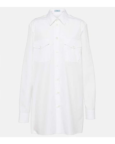 Prada Camicia in popeline di cotone - Bianco