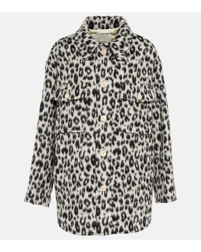 Isabel Marant Odelino Leopard-print Virgin Wool Jacket - Black