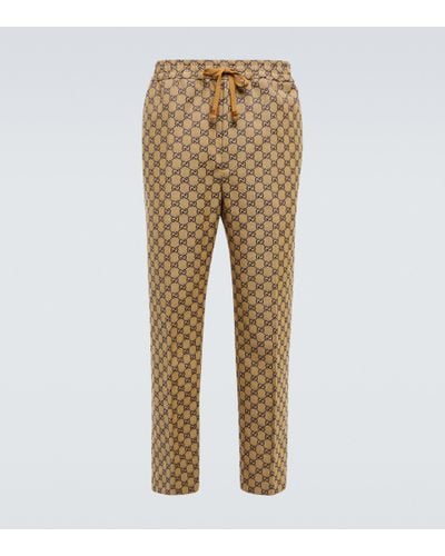 Gucci Pantalones en lona de algodon con GG - Neutro