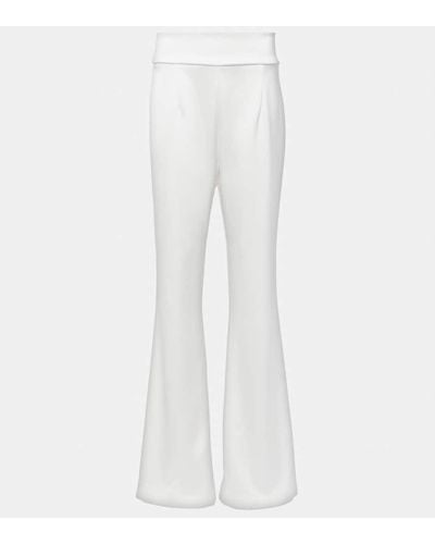 Galvan London Pantalones de novia Sculpted de saten - Blanco