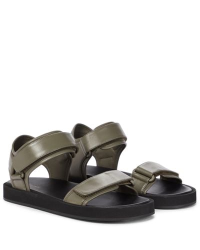 The Row Hook-and-loop Ii Leather Sandals - Green