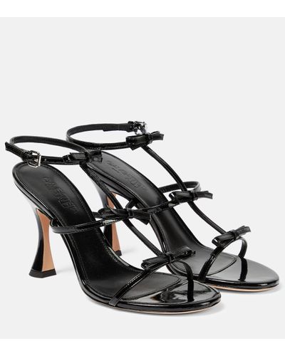 Giambattista Valli Love Bow Patent Leather Sandals - Black