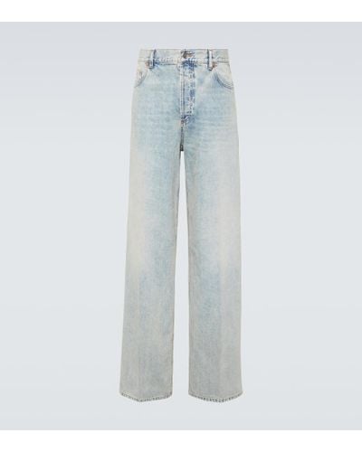 Valentino Jeans anchos con efecto desgastado - Azul