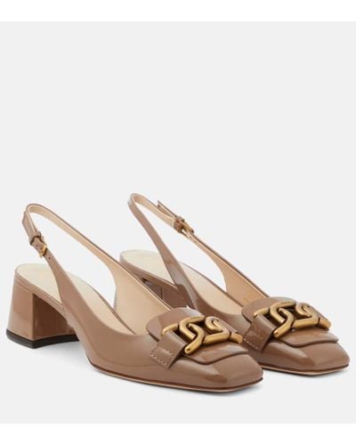 Tod's Slingback-Pumps Kate aus Lackleder - Natur