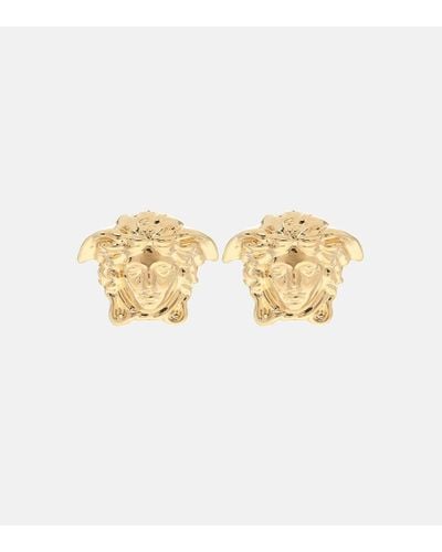 Versace Medusa Head Gold-plated Brass Stud Earrings - Metallic