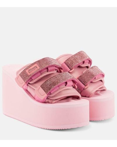 Blumarine X Suicoke - Sandali Moto con zeppa - Rosa