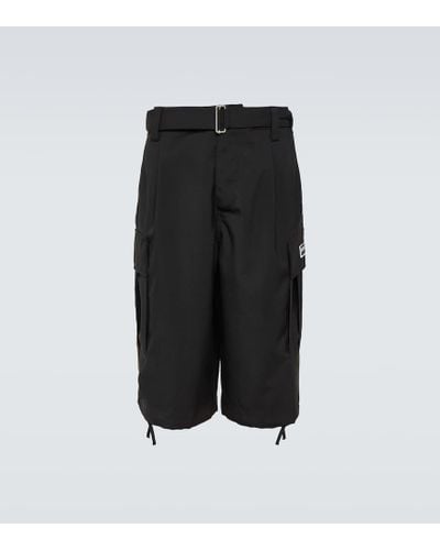 KENZO Shorts cargo in lana vergine - Nero