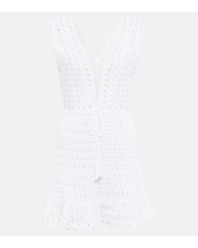 Anna Kosturova Jennifer Crochet Minidress - White