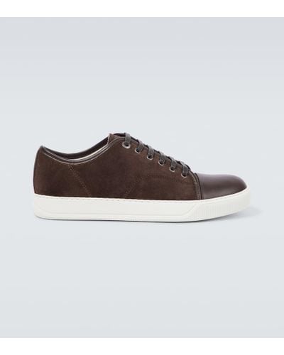 Lanvin Dbb1 Leather-trimmed Suede Sneakers - Brown