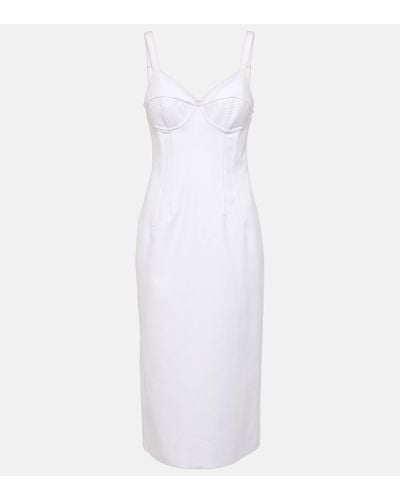 Sportmax Cotton Bustier Midi Dress - White