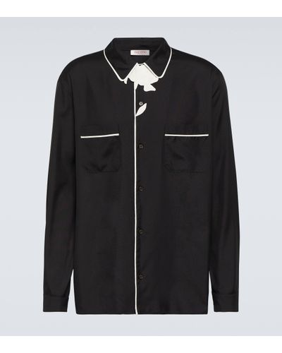 Valentino Chemise en coton brode - Noir