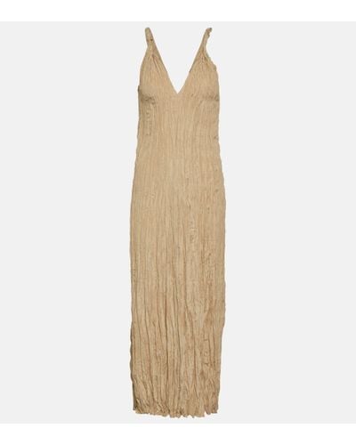 Totême Crinkled Silk Slip Dress - Natural