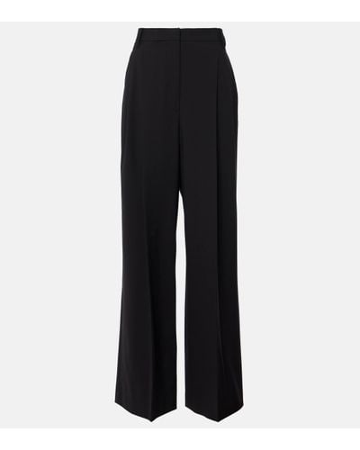 Brunello Cucinelli Wool-blend Wide-leg Trousers - Black