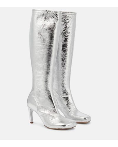 Dries Van Noten Leather Knee-high Boots - White