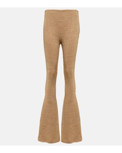 Magda Butrym Crochet High-rise Flared leggings - Natural