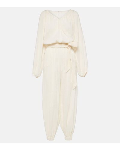 Loro Piana Cotton And Linen Jumpsuit - Natural