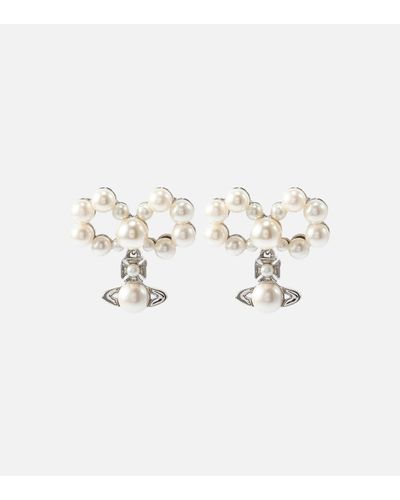 Vivienne Westwood Viviana Embellished Faux-pearl Earrings - Metallic