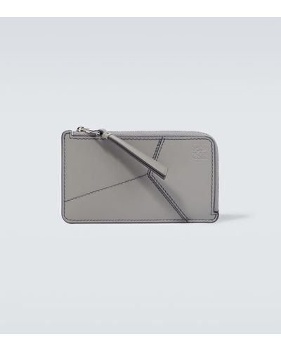 Loewe Puzzle Zip-up Leather Wallet - Gray