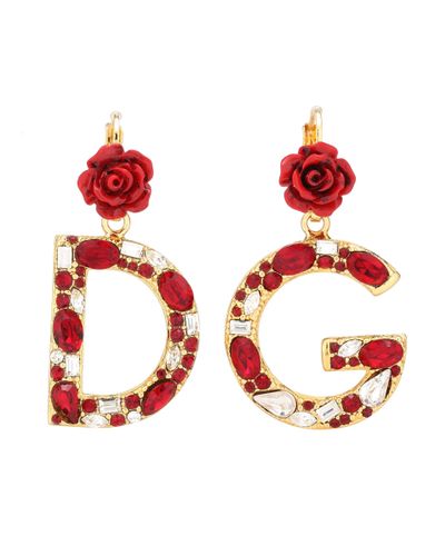 Dolce & Gabbana Verzierte Ohrringe - Rot
