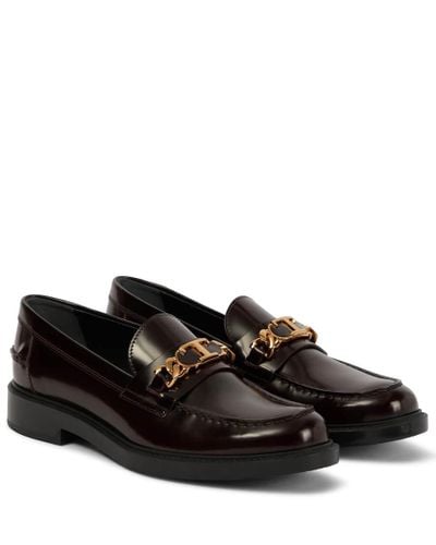 Tod's Verzierte Loafers aus Leder - Schwarz