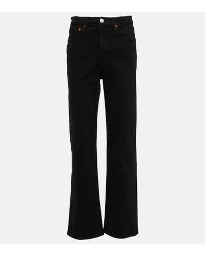 RE/DONE High-Rise Straight Jeans '90s - Schwarz