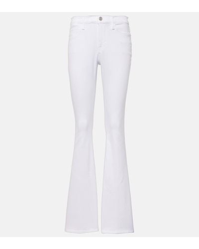 FRAME Le High Flare High-rise Flared Jeans - White