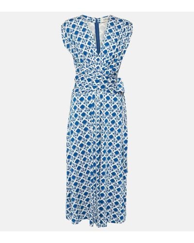 Diane von Furstenberg Vestido midi Dorothee estampado - Azul