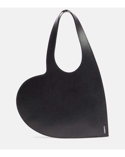 Coperni Heart Mini Leather Tote Bag - Black