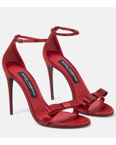 Dolce & Gabbana Sandali Keira in raso - Rosso