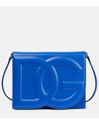 Dolce & Gabbana Bolso cruzado de piel con DG - Azul