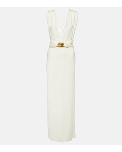Tom Ford Cutout Jersey Gown - White