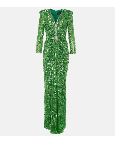 Jenny Packham Embellished Gown - Green