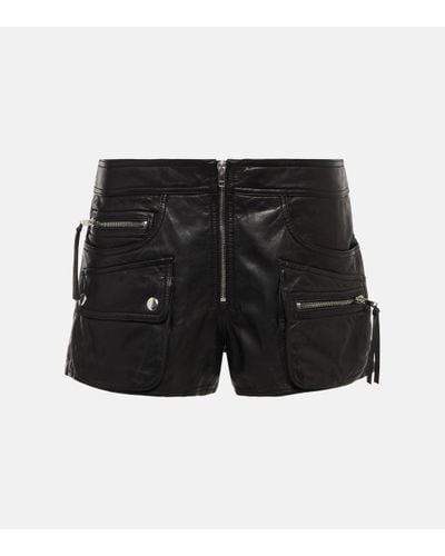 Isabel Marant Short cargo Coria en cuir - Noir