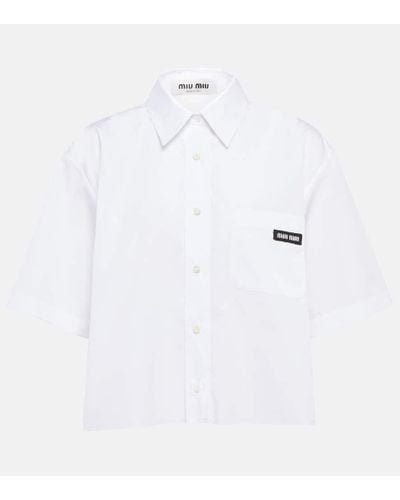 Miu Miu Hemd aus Baumwollpopeline - Weiß