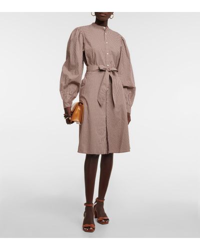 Polo Ralph Lauren Robe chemise en coton a carreaux - Marron