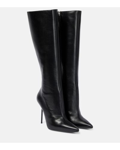 Paris Texas Lidia Leather Knee-high Boots - Black