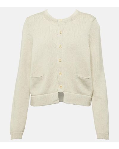 Lemaire Cropped Cotton Cardigan - Natural