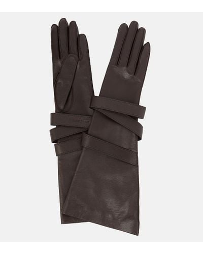 Saint Laurent Handschuhe aus Leder - Braun