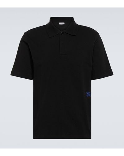 Burberry Ekd Cotton Polo Shirt - Black