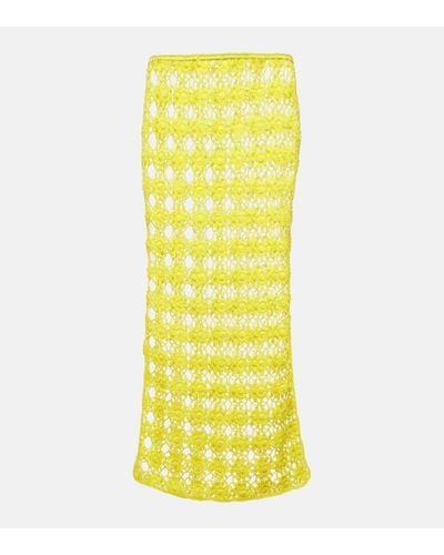 Anna Kosturova Bella Crochet Cotton Maxi Skirt - Yellow