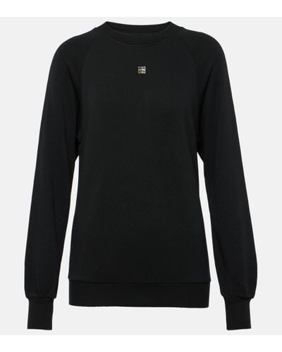 Givenchy Logo Cotton Fleece Sweatshirt - Black
