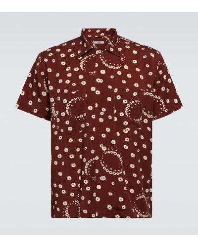 Bode Camisa bowling Fleur d'Air estampada - Rojo