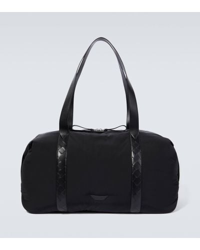 Bottega Veneta Leather-trimmed Duffle Bags - Black