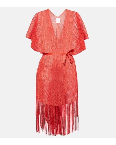 Max Mara Fringed Lurex® Beach Cover-up - Red