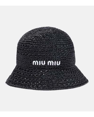 Miu Miu Chapeau bob a logo - Noir