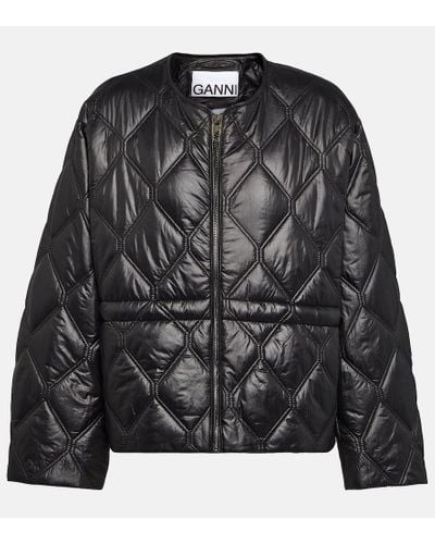 Ganni Shiny Quilt Jacket - Black