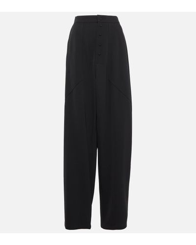 Stella McCartney High-rise Tapered Wool Trousers - Black
