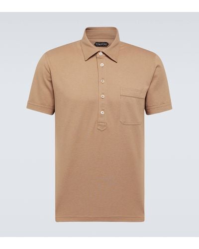 Tom Ford Cotton And Silk Polo Shirt - Natural