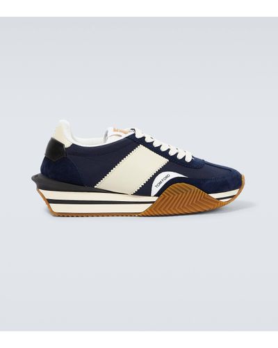 Tom Ford Techno Canvas And Suede 'james' Trainers - Multicolour
