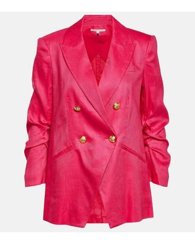 Veronica Beard Hirsh Dickey Blazer Aus Einer Leinenmischung - Pink